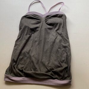 Lululemon Padded Adjusting Strap Gray‎ And Purple Top